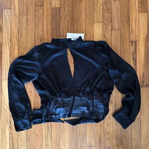 Satin black top